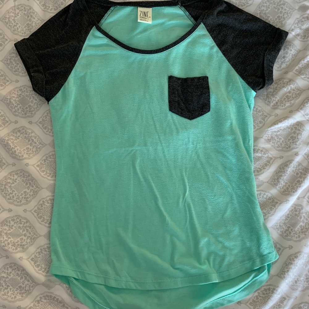 Mint Green Tee with Chest Pocket